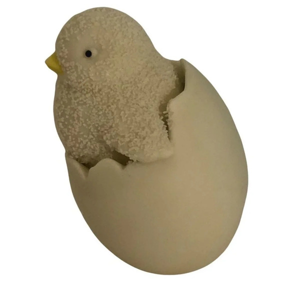 VINTAGE SNOWBABIES Department 56 Chick In Egg Easter Bisque Spring Decoration - Picture 4 of 5